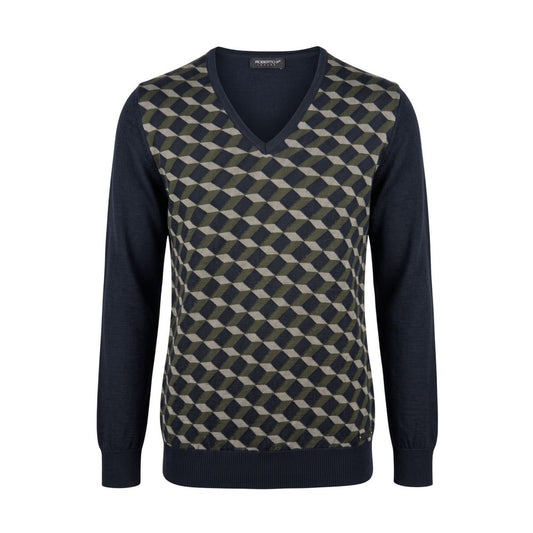 Roberto Pepe Luxury Green Wool Men's Sweater