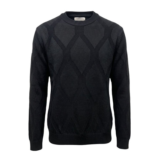 Roberto Pepe Luxury Black Wool Men Sweater