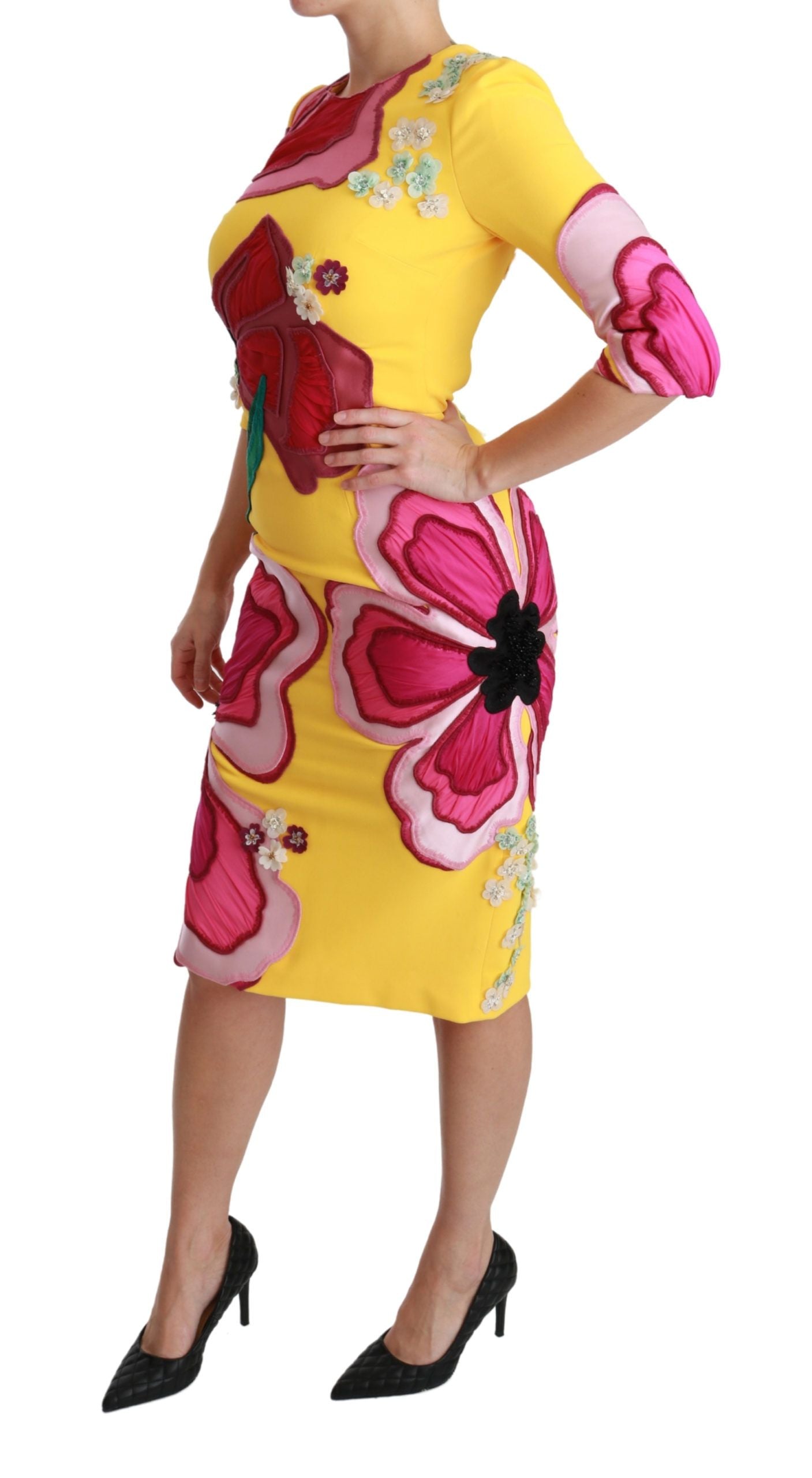 Dolce & Gabbana Sunshine Bloom Sheath Knee-Length Dress