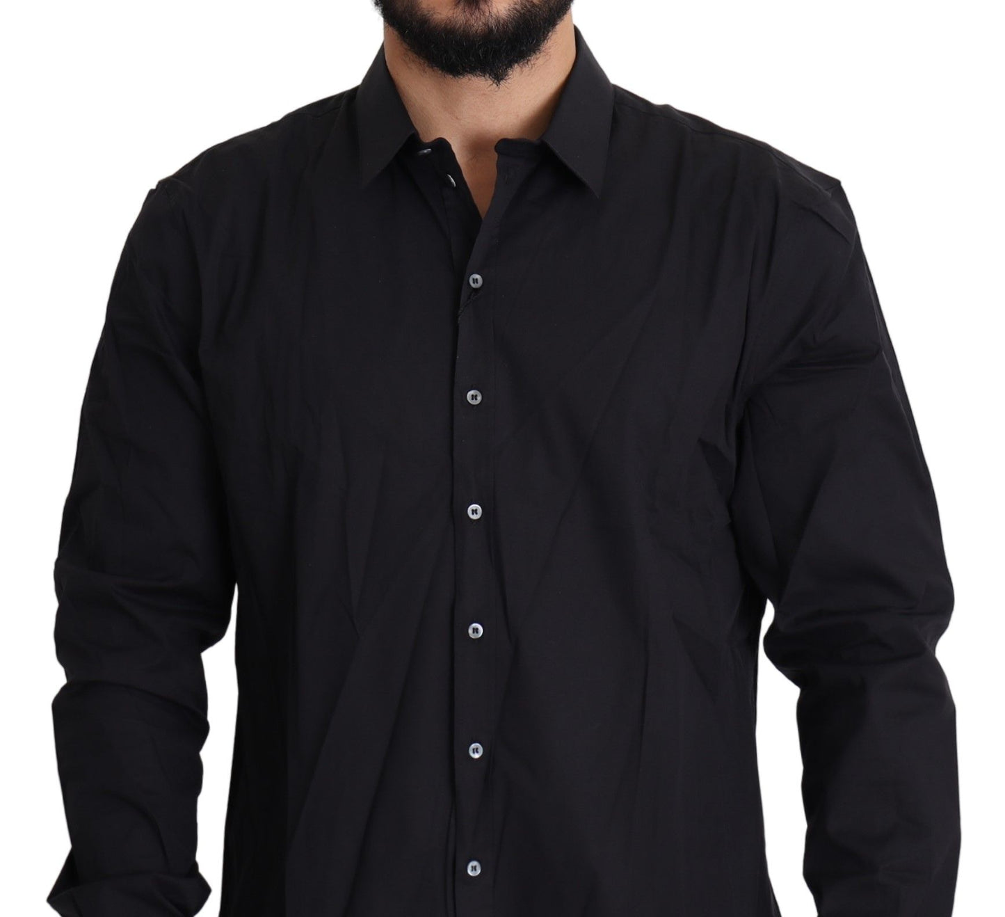 Dolce & Gabbana Elegant Slim Fit Black Dress Shirt