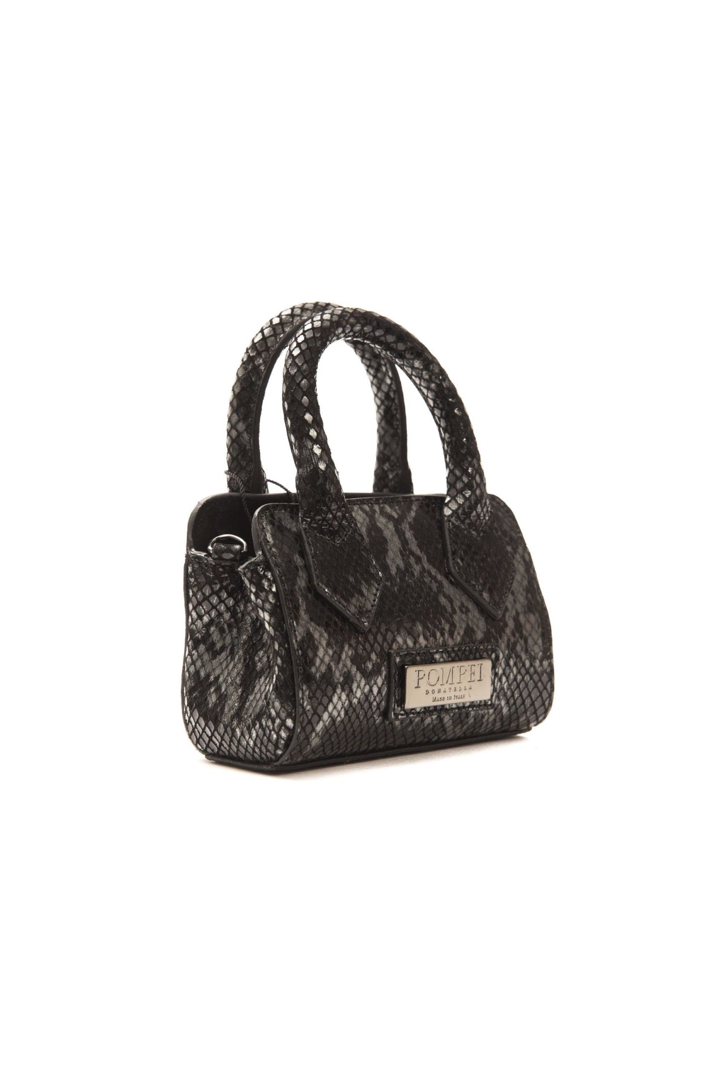 Pompei Donatella Chic Leather Mini Tote with Python Print