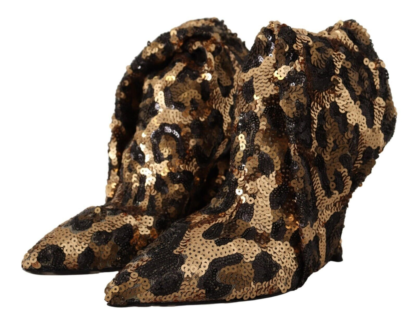 Dolce & Gabbana Elegant Leopard Sequin Knee-High Boots