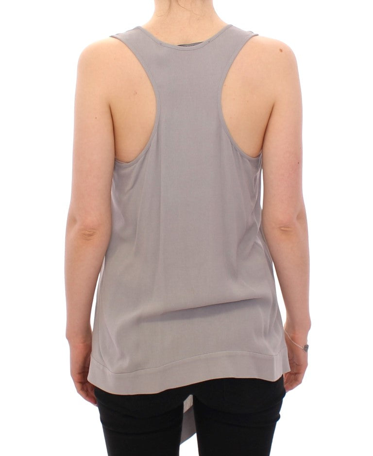 Comeforbreakfast Elegant Gray Viscose Top – Timeless Style