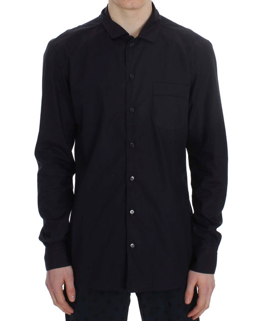 Dolce & Gabbana Purple Striped Cotton Pajama Lounge Shirt