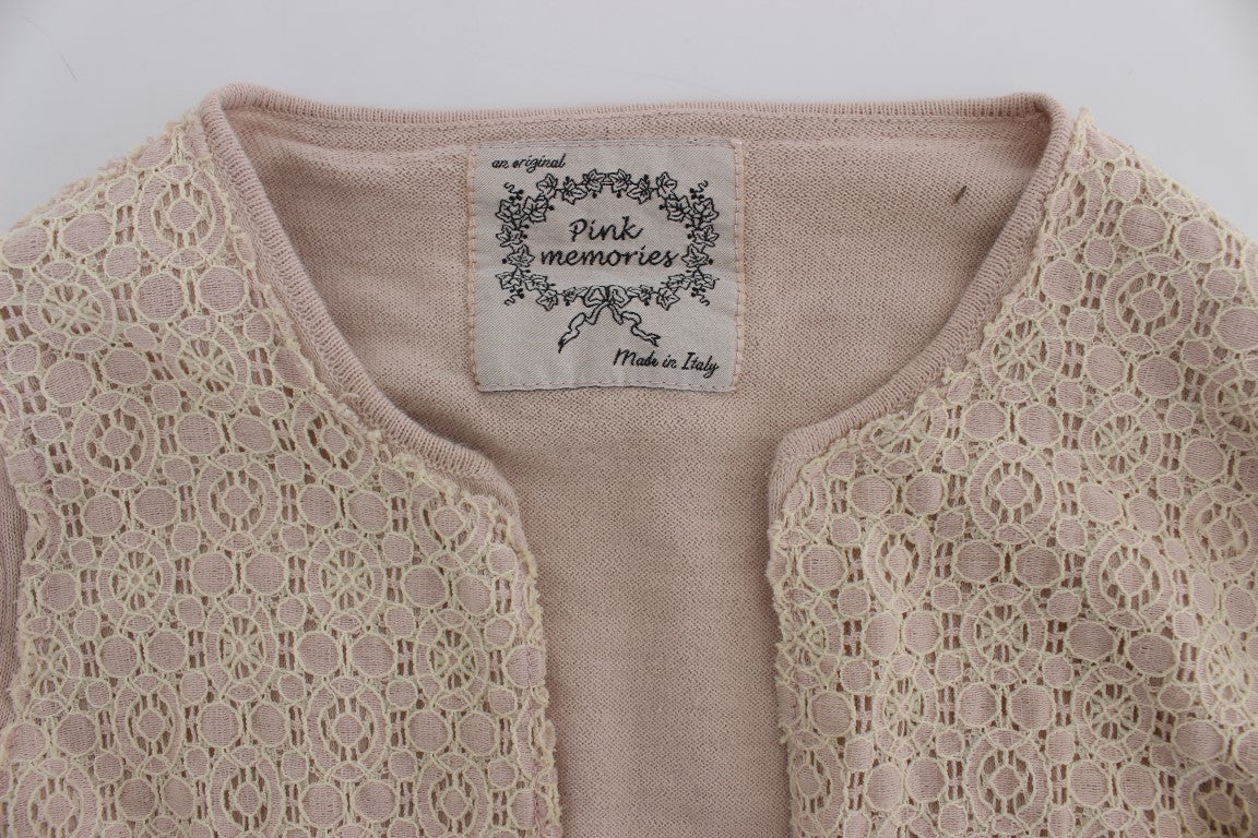 PINK MEMORIES Elegant Pink Wrap Sweater Cotton Knit