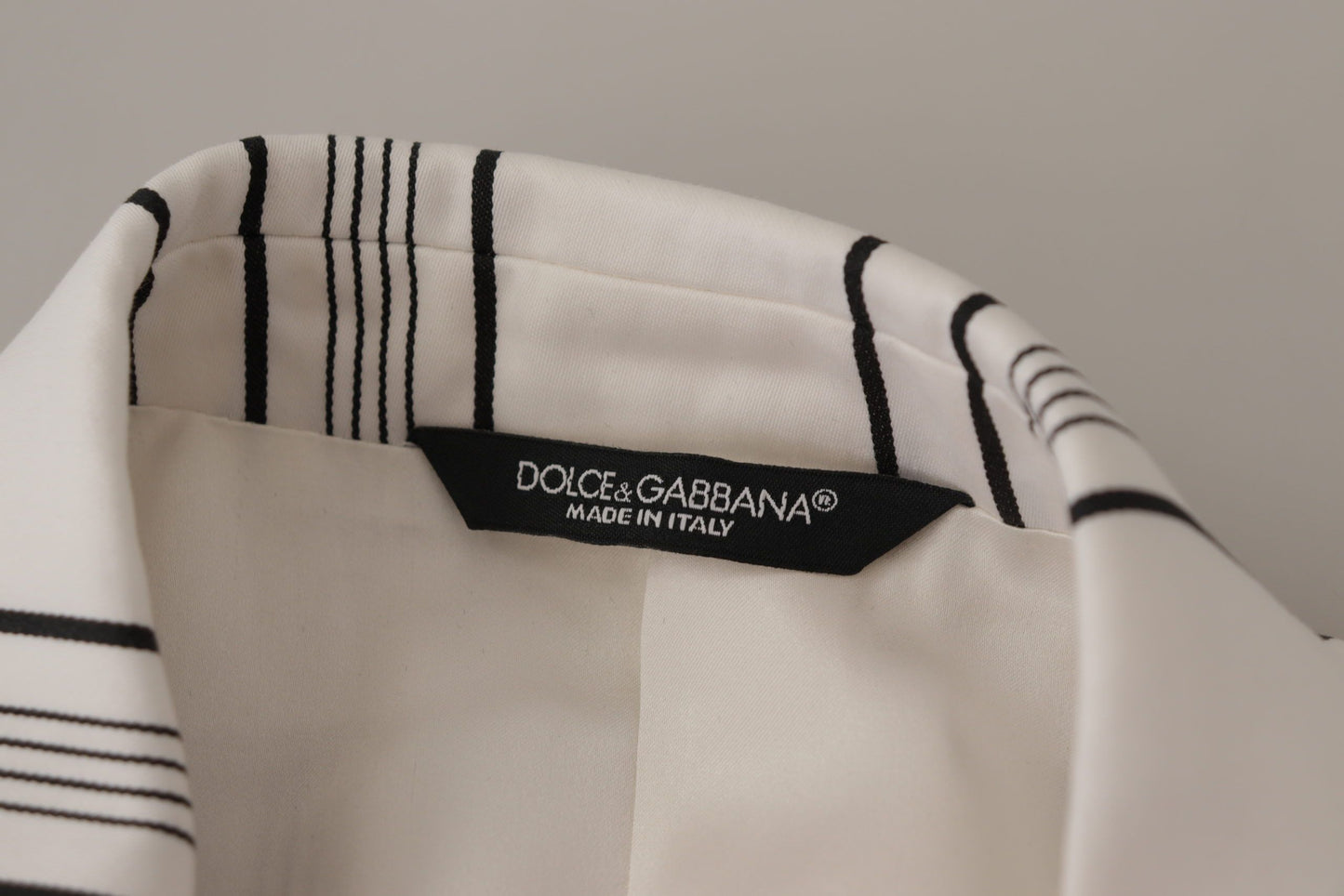 Dolce & Gabbana Elegant Striped Cotton Blend Blazer