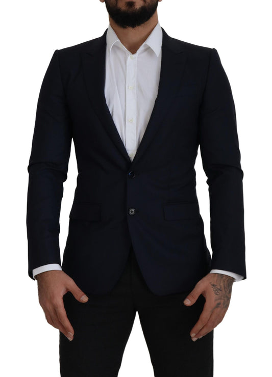 Dolce & Gabbana Elegant Single Breasted Wool Silk Blazer