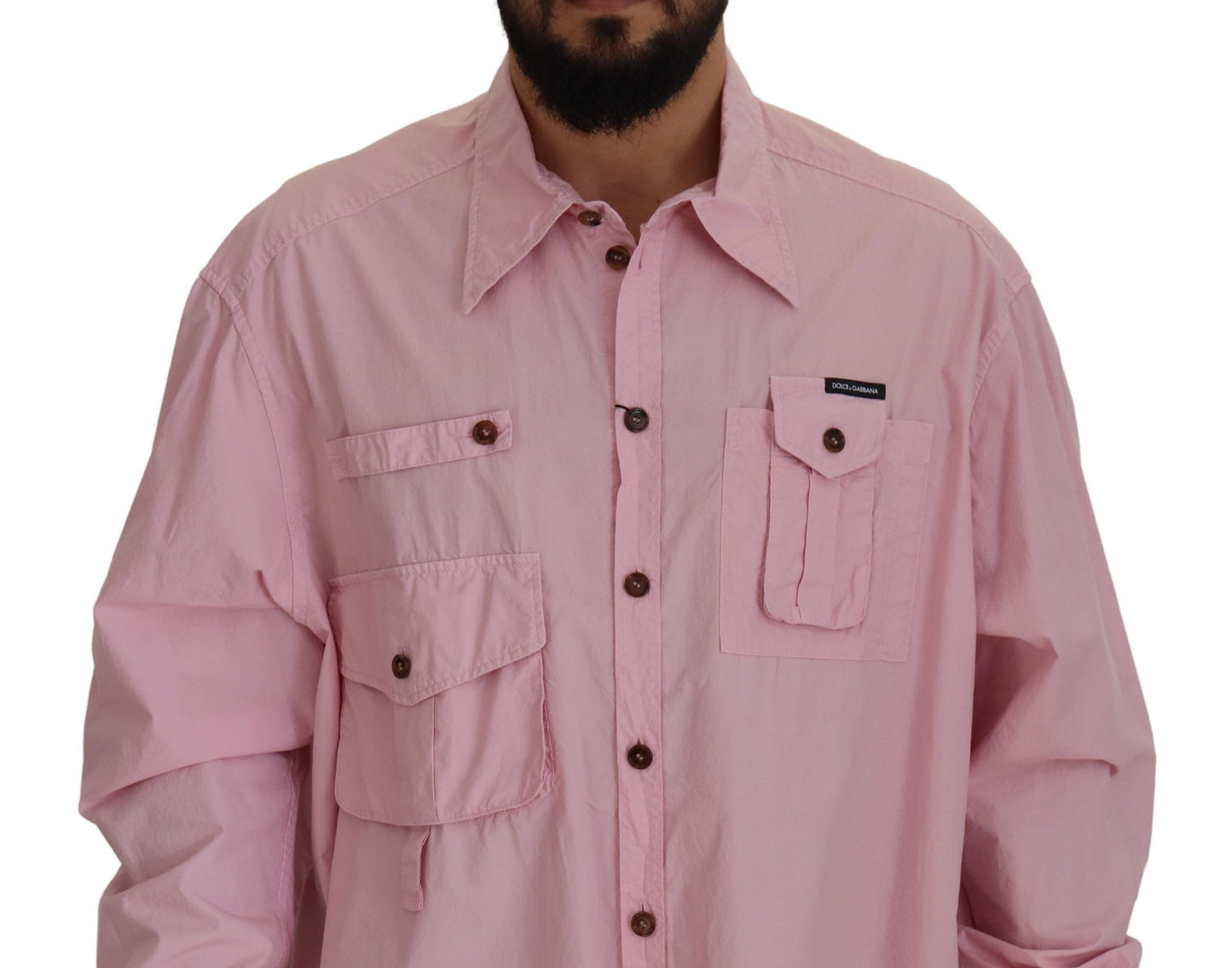 Dolce & Gabbana Elegant Pink Casual Cotton Shirt