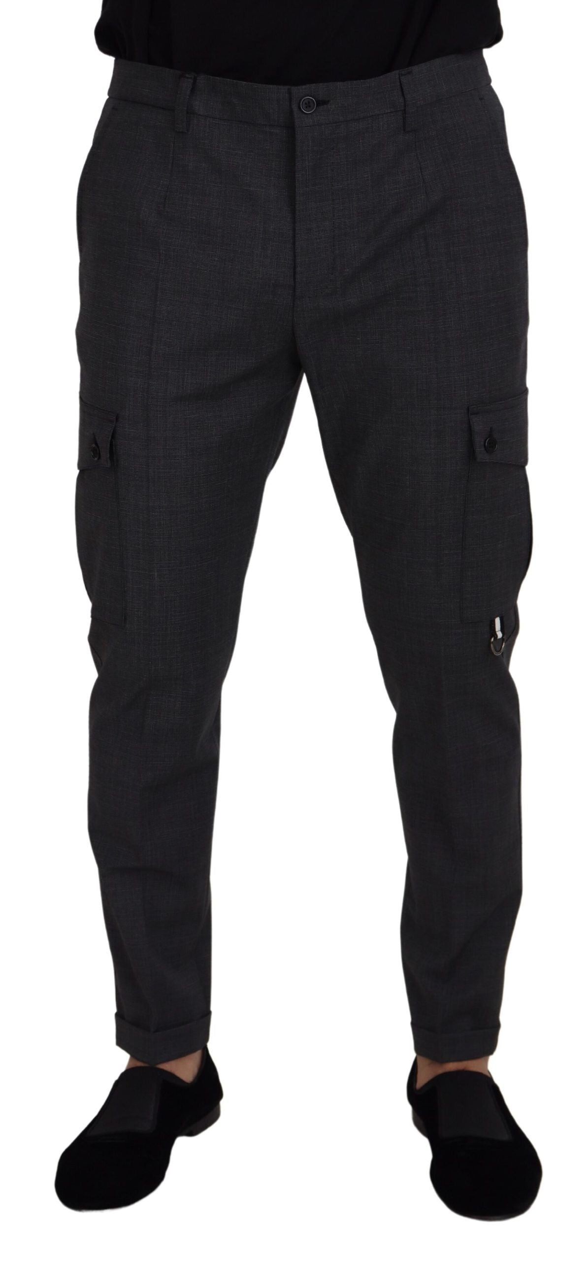 Dolce & Gabbana Elegant Checkered Slim Fit Cargo Pants