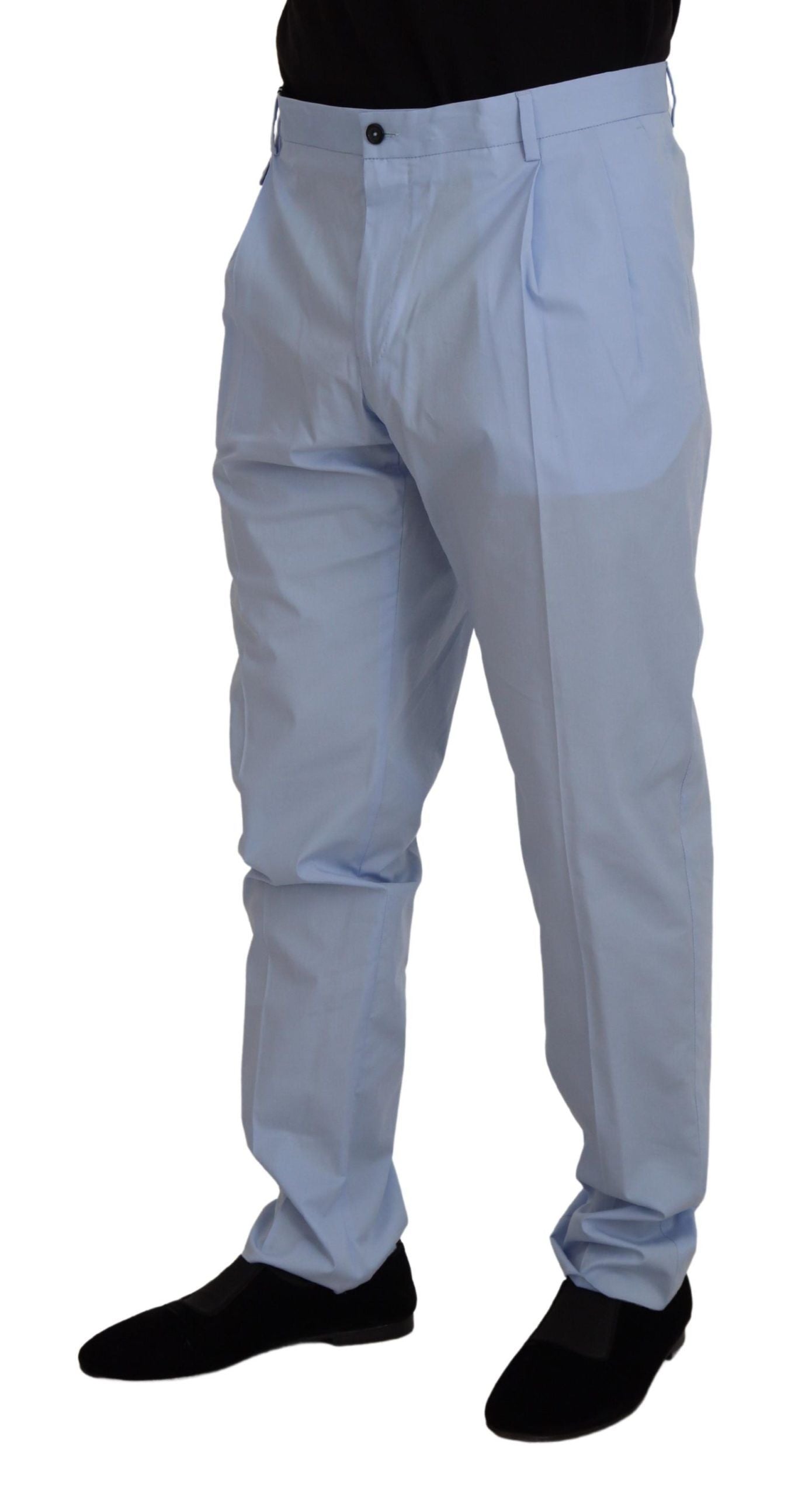 Dolce & Gabbana Elegant Slim Fit Chinos In Light Blue