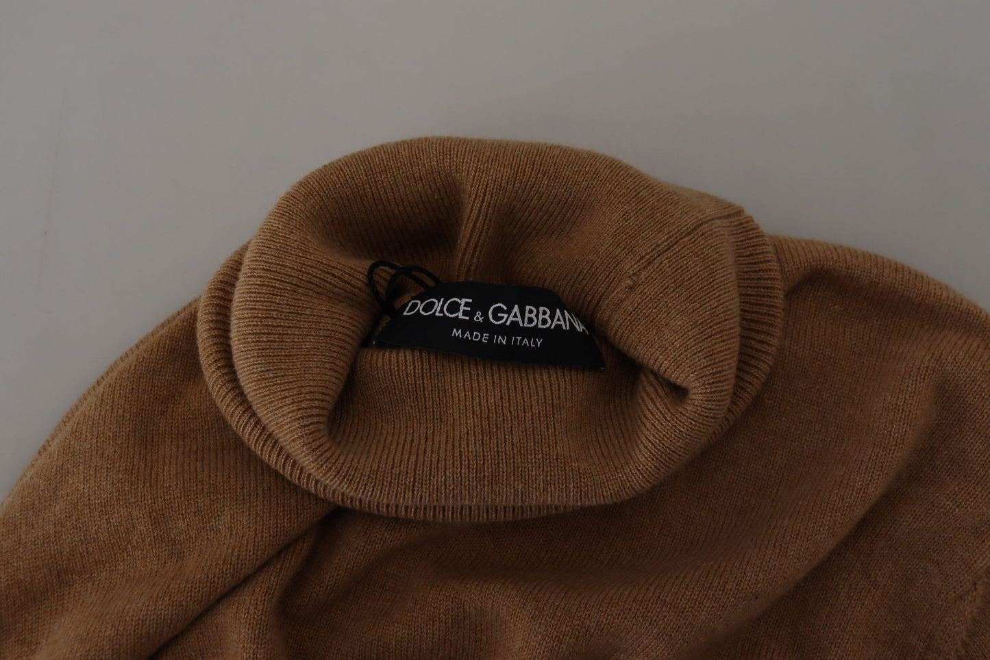 Dolce & Gabbana Beige Cashmere Turtleneck Pullover Sweater