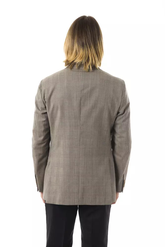 Uominitaliani Gray Wool Mens Blazer