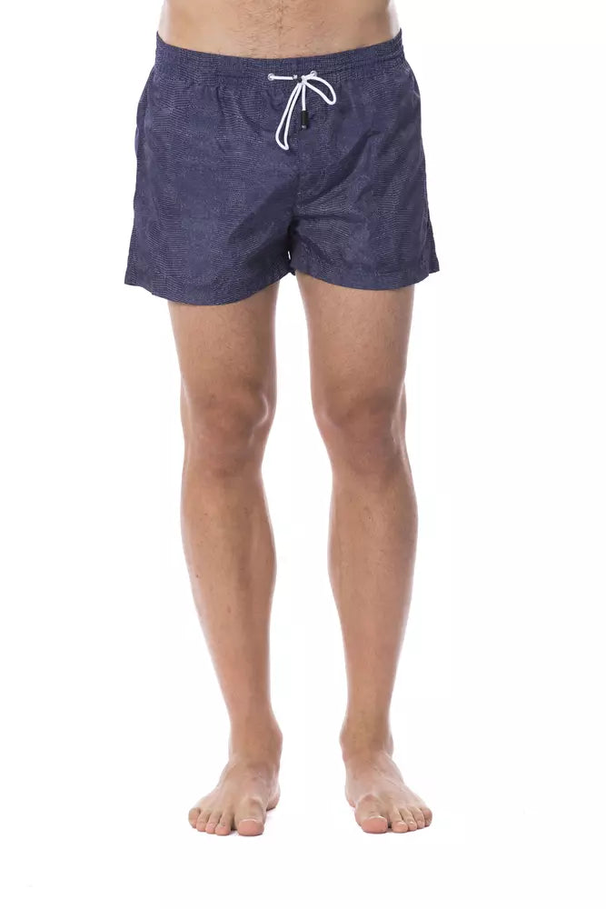 Roberto Cavalli Sport Blue Polyester Men's Swim Trunk