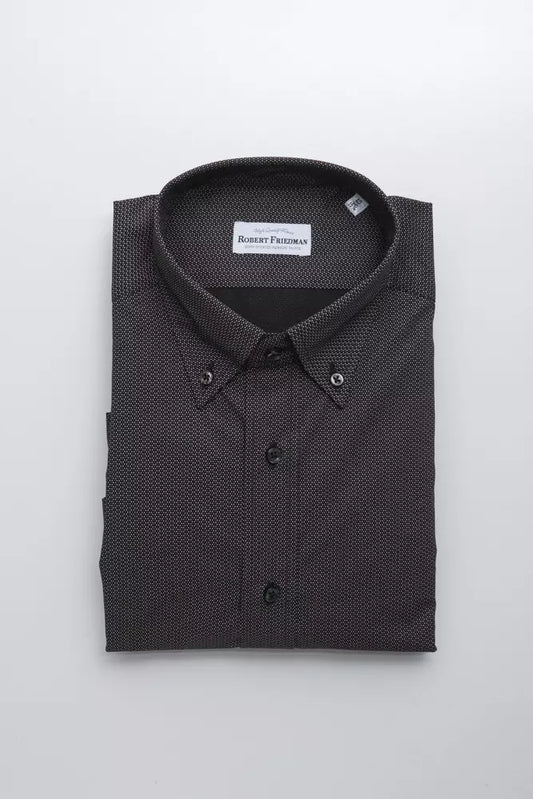 Robert Friedman Black Cotton Men's Shirt