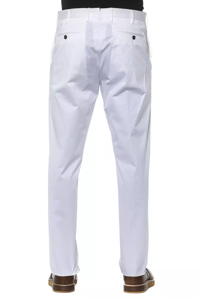 PT Torino White Cotton Men Trouser