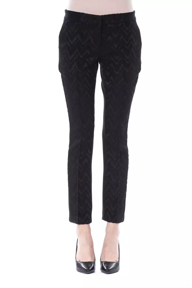 BYBLOS Black Marabou Women Pants