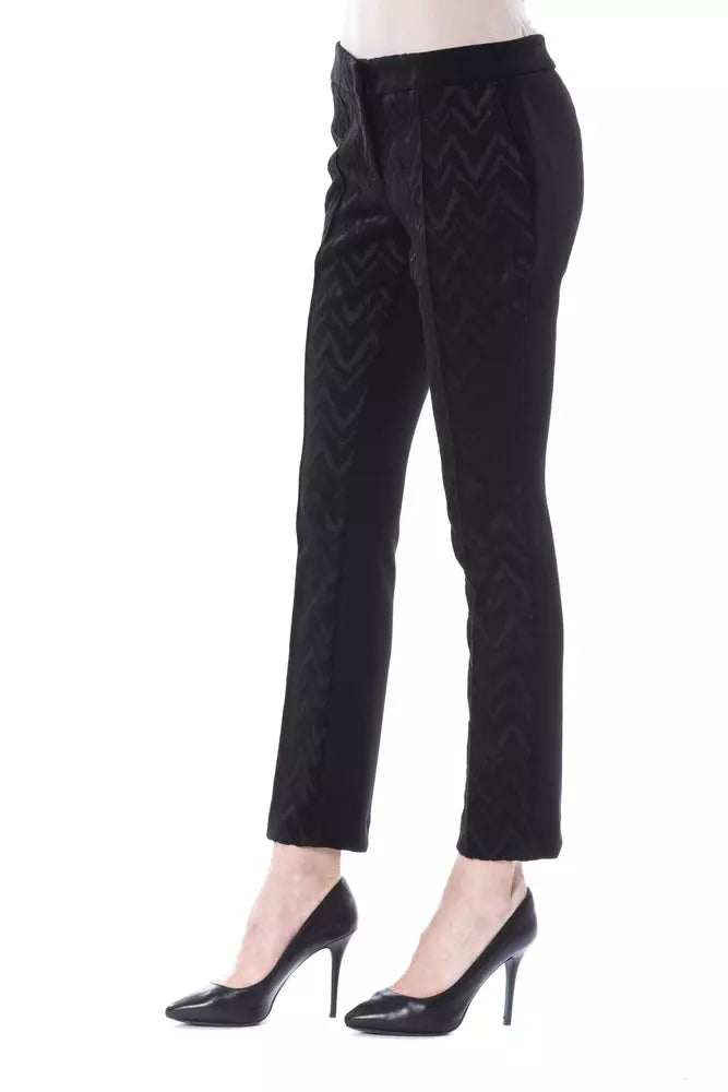 BYBLOS Black Marabou Women Pants