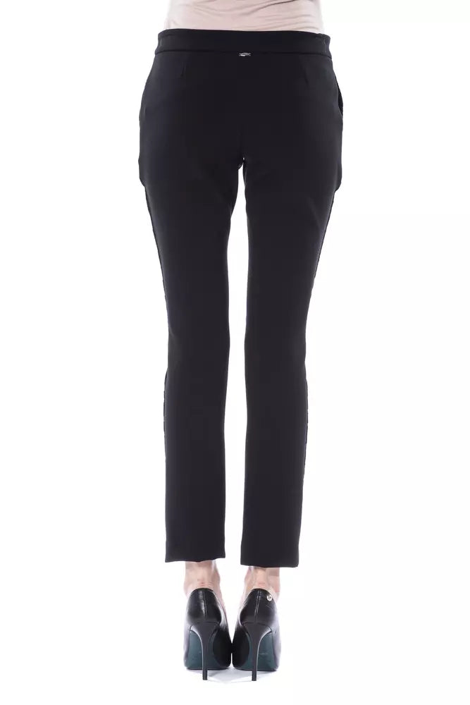 BYBLOS Black Marabou Women Pants
