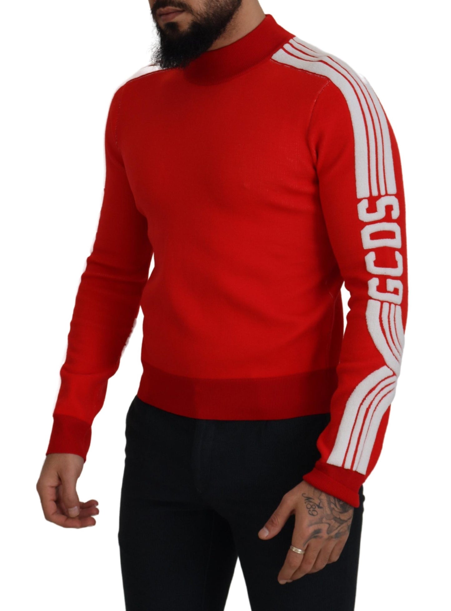 GCDS Elegant Red Pullover Sweater for Men