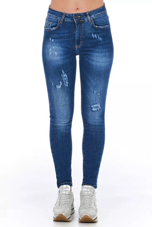 Frankie Morello Blue Other Fibres Women Jeans