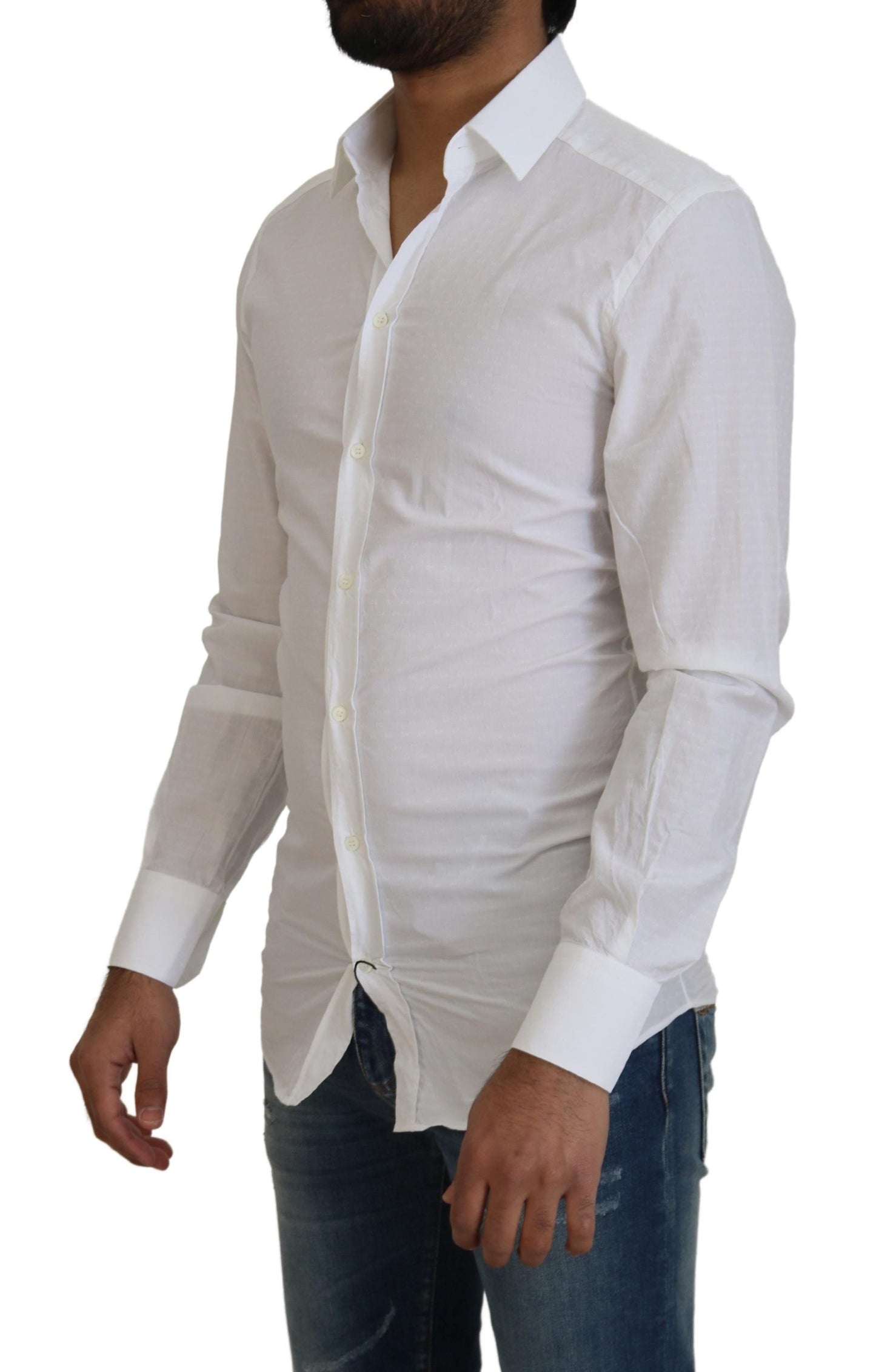 Dolce & Gabbana Elegant White Cotton Dress Shirt Slim Fit