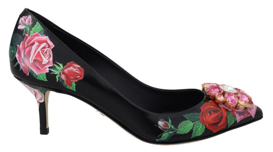 Dolce & Gabbana Elegant Floral Crystal Pumps