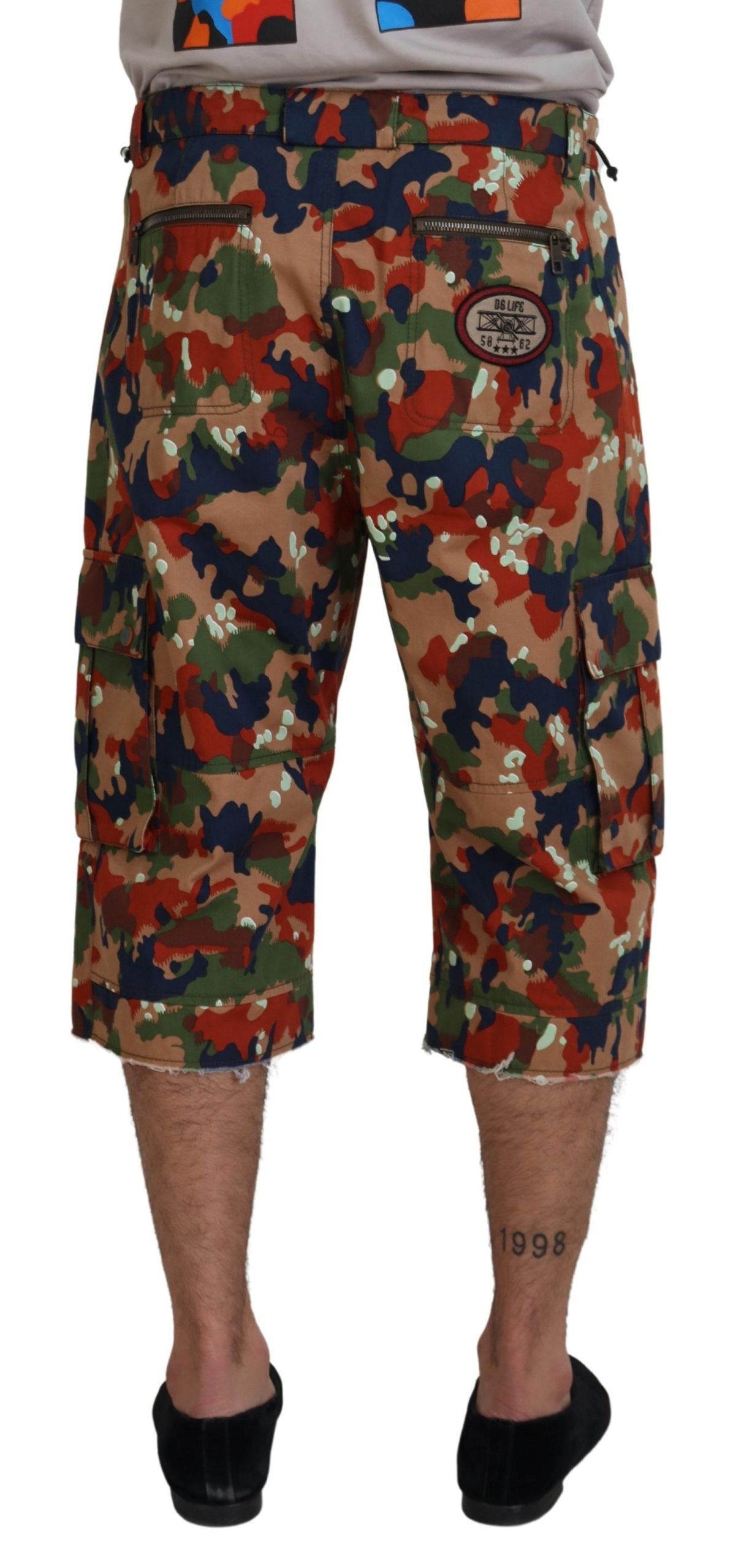 Dolce & Gabbana Italian Designer Multicolor Cargo Shorts