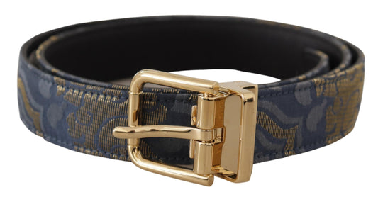 Dolce & Gabbana Elegant Navy Blue Leather Belt