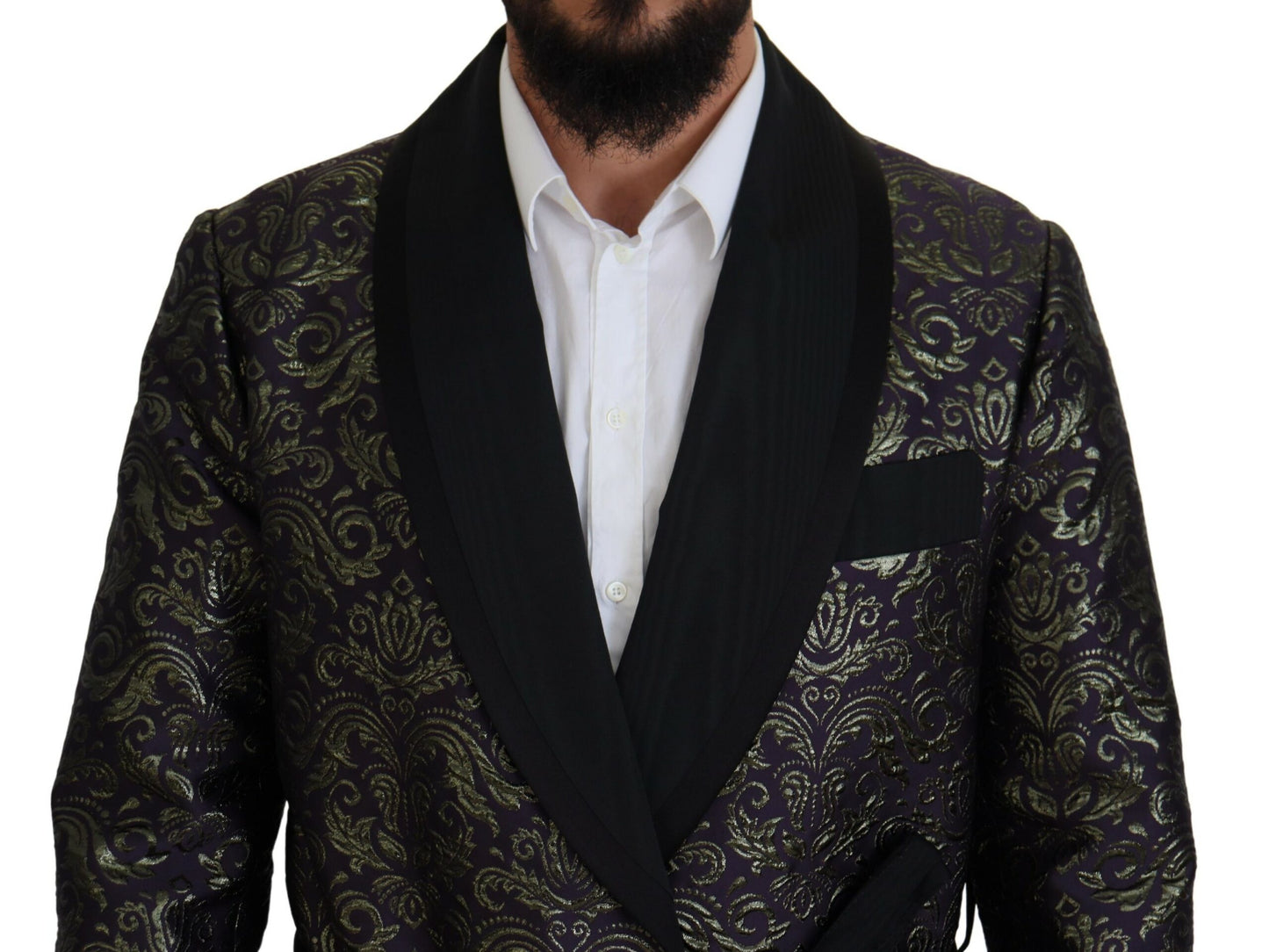 Dolce & Gabbana Gold Jacquard Robe Jacket