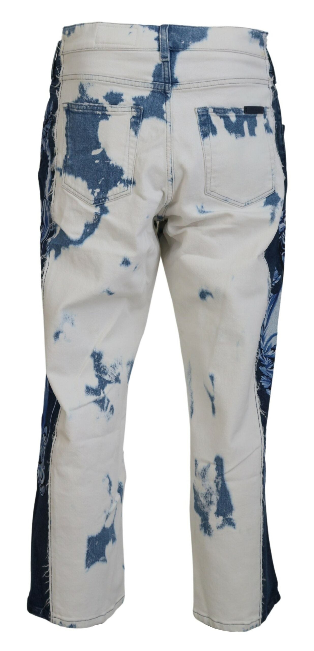 Dolce & Gabbana Elegant Loose Fit Denim Pants with Unique Print