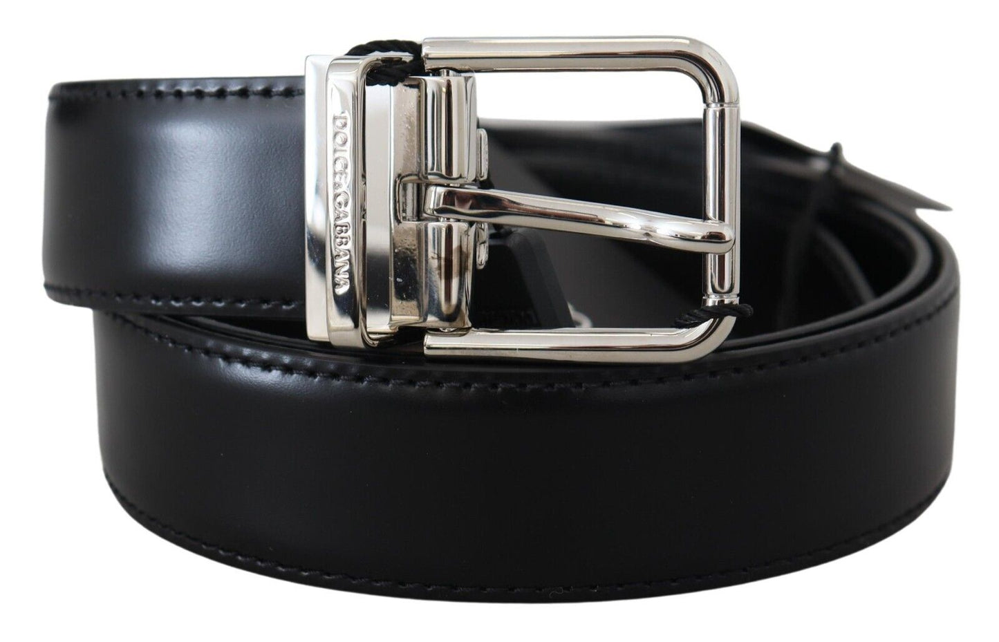 Dolce & Gabbana Elegant Black Calf Leather Belt