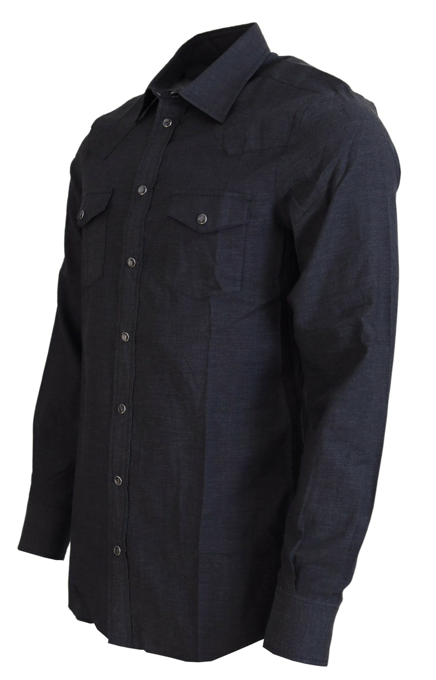 Dolce & Gabbana Elegant Gray Cotton Collared Shirt