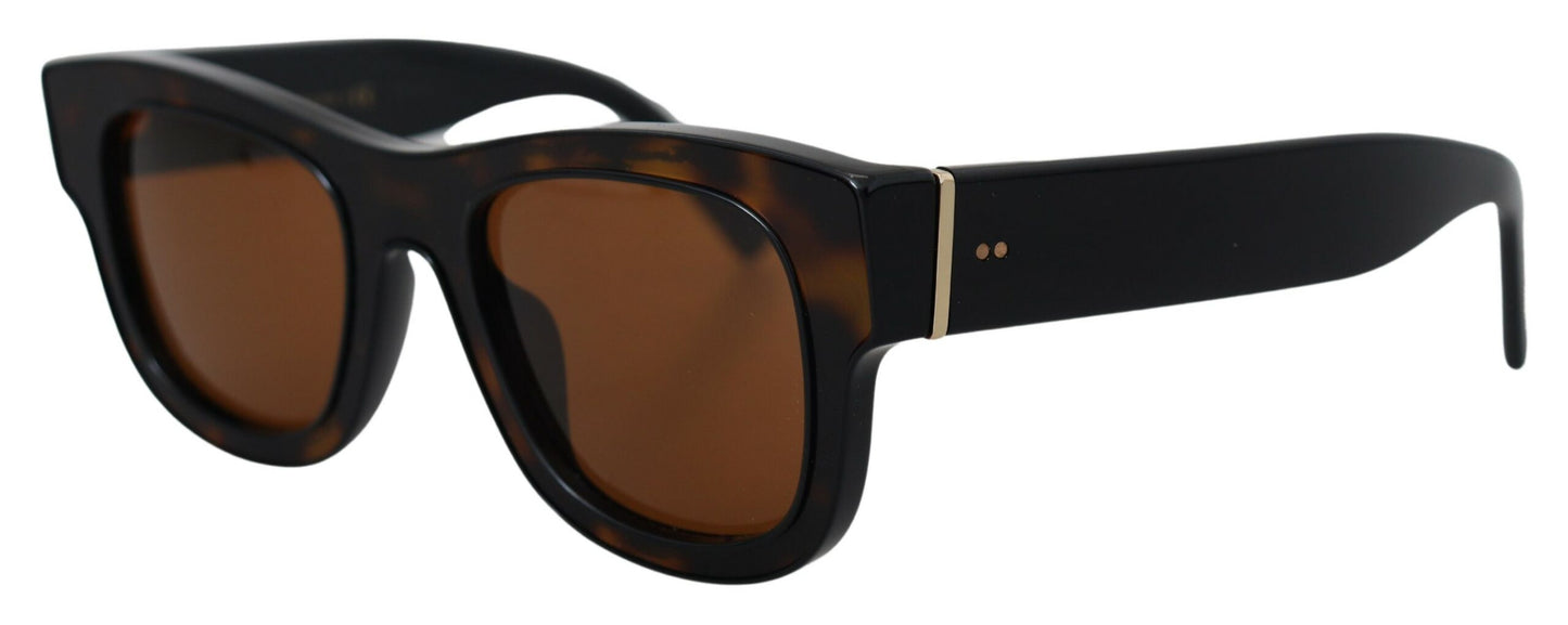 Dolce & Gabbana Chic Brown Acetate Sunglasses