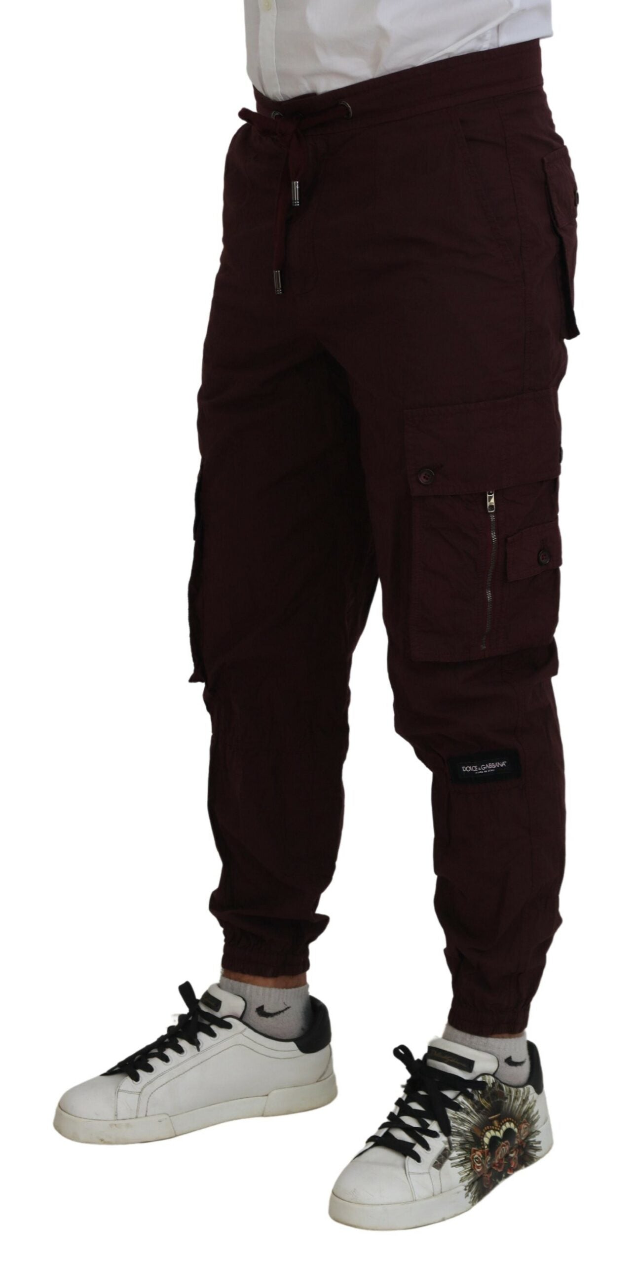 Dolce & Gabbana Elegant Burgundy Cotton Jogger Pants