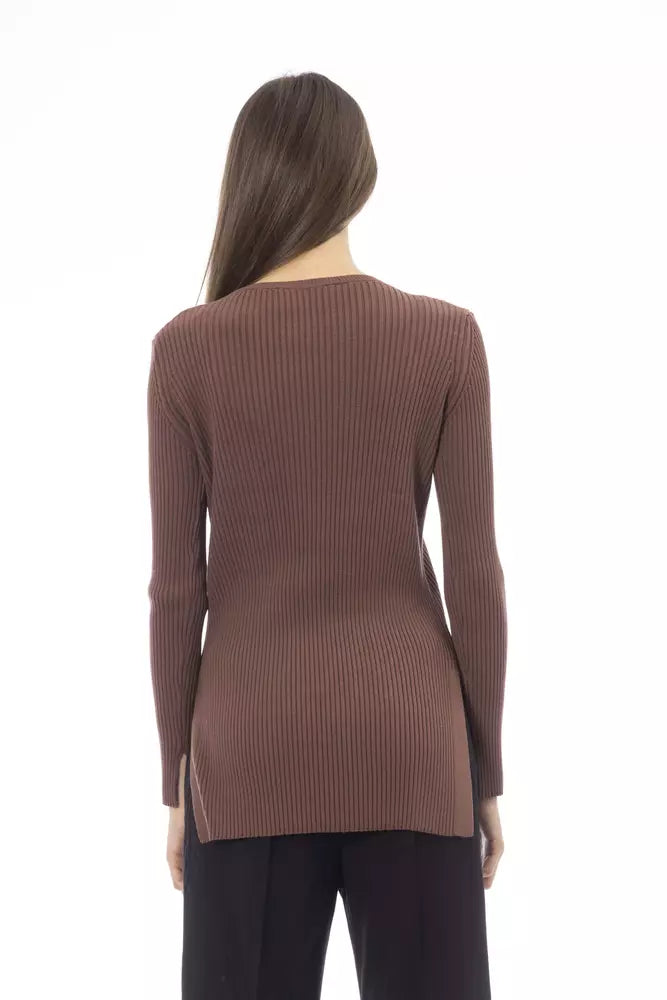 Alpha Studio Brown Viscose Women Sweater