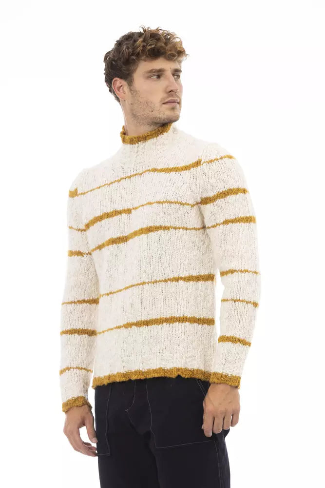 Alpha Studio Beige Acetate Men Sweater