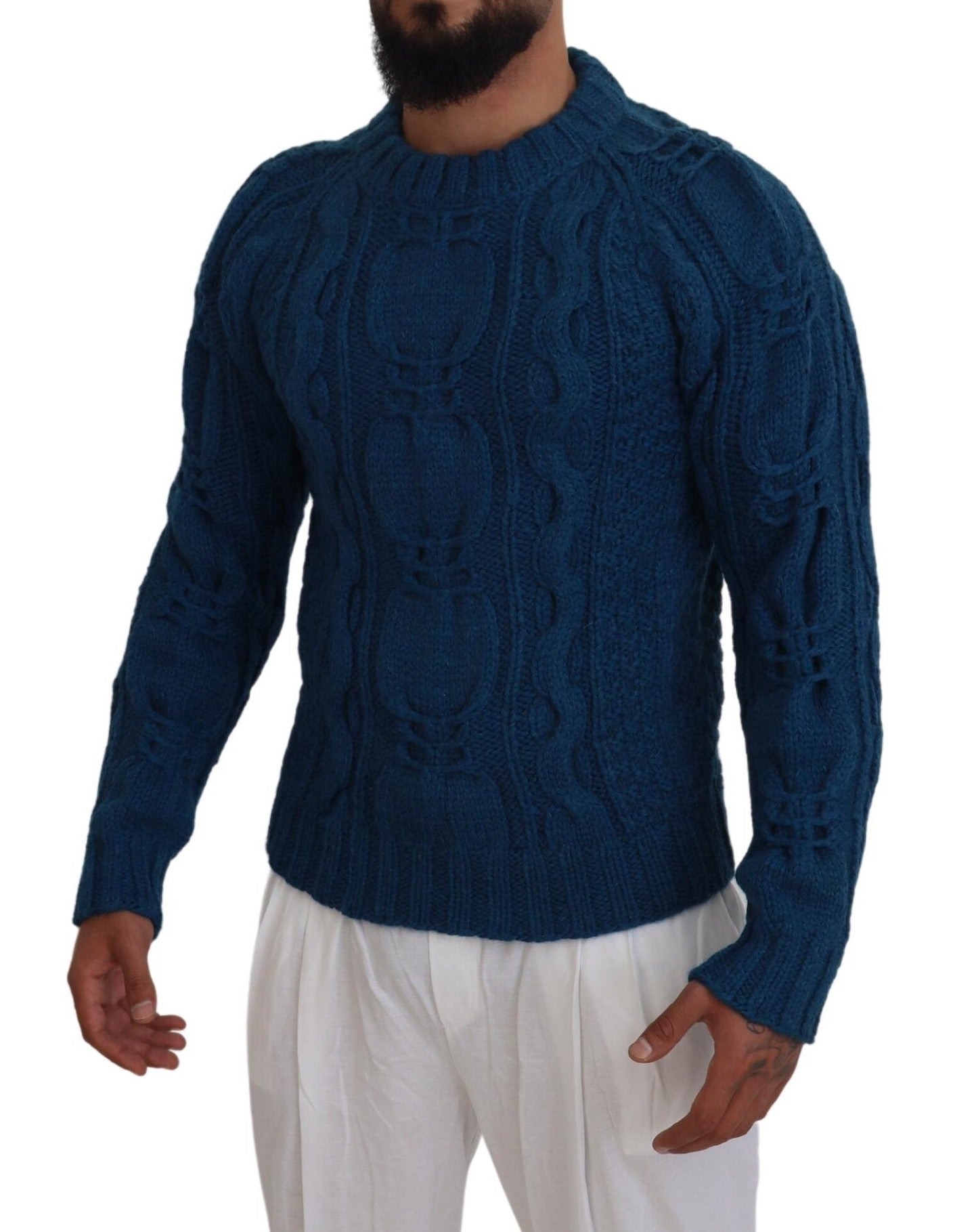 Dolce & Gabbana Elegant Blue Crewneck Sweater