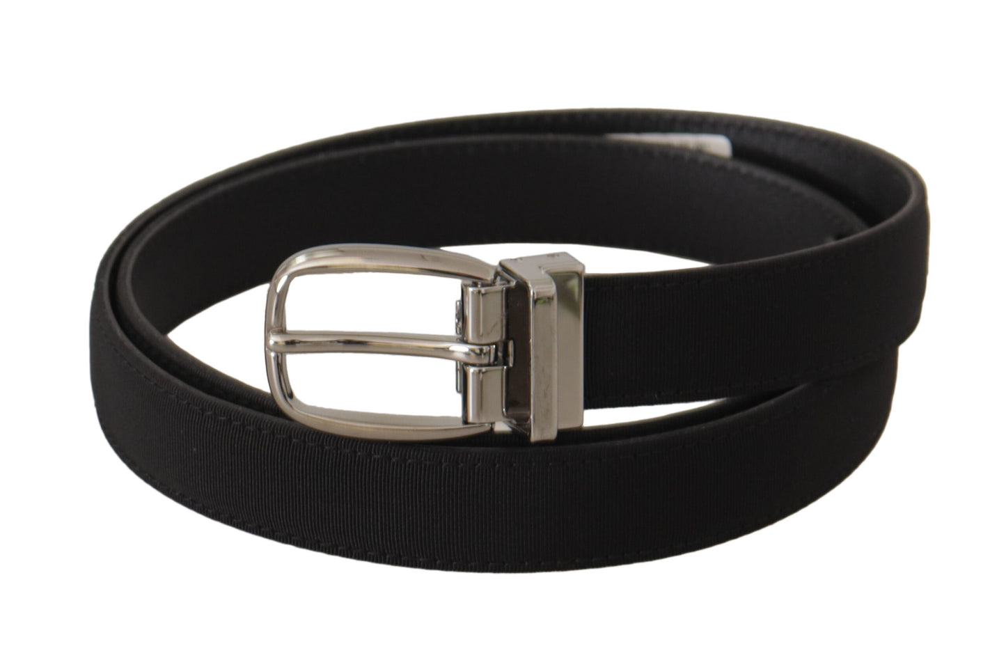 Dolce & Gabbana Elegant Black Canvas & Leather Belt