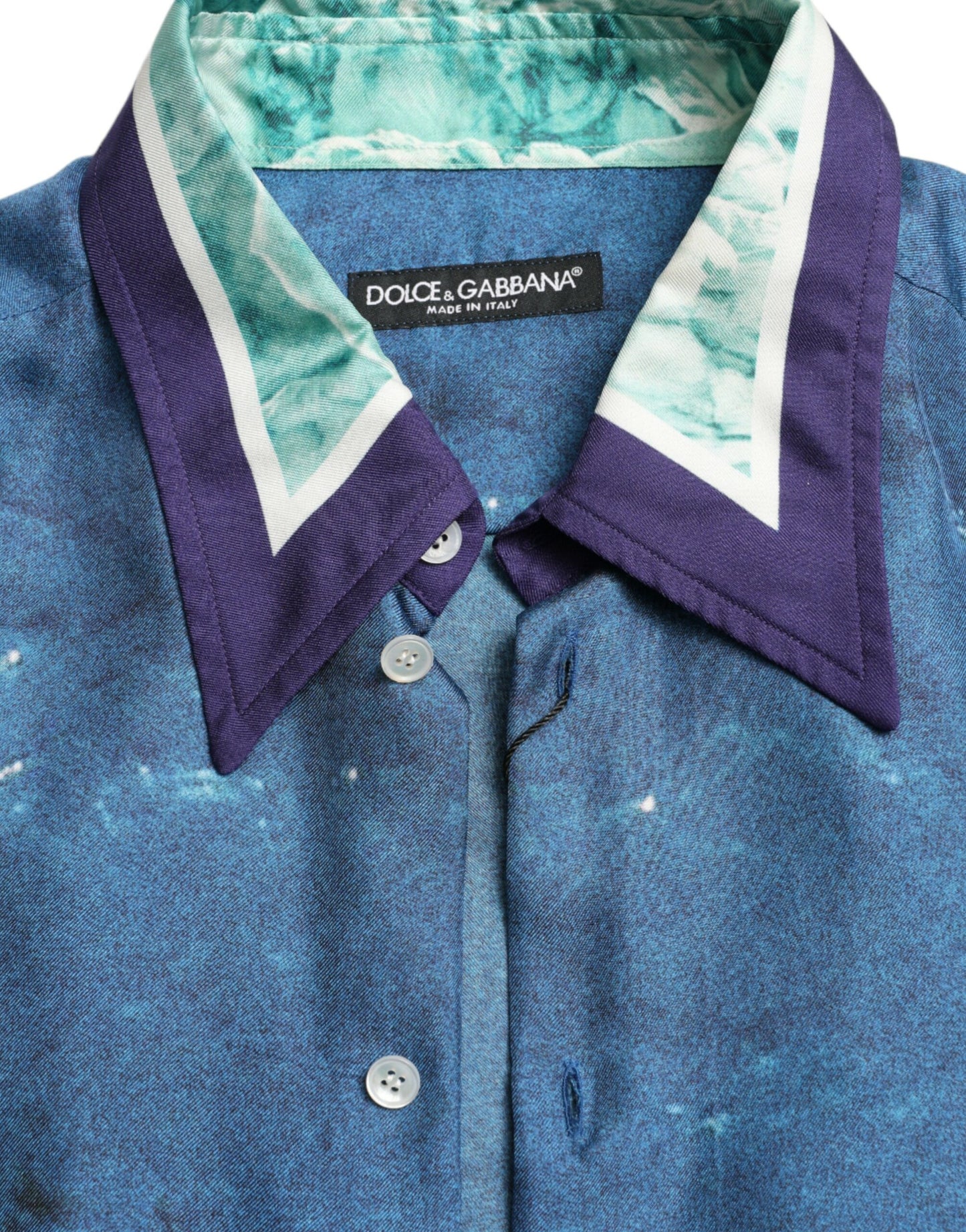 Dolce & Gabbana Elegant Ocean Print Silk Shirt