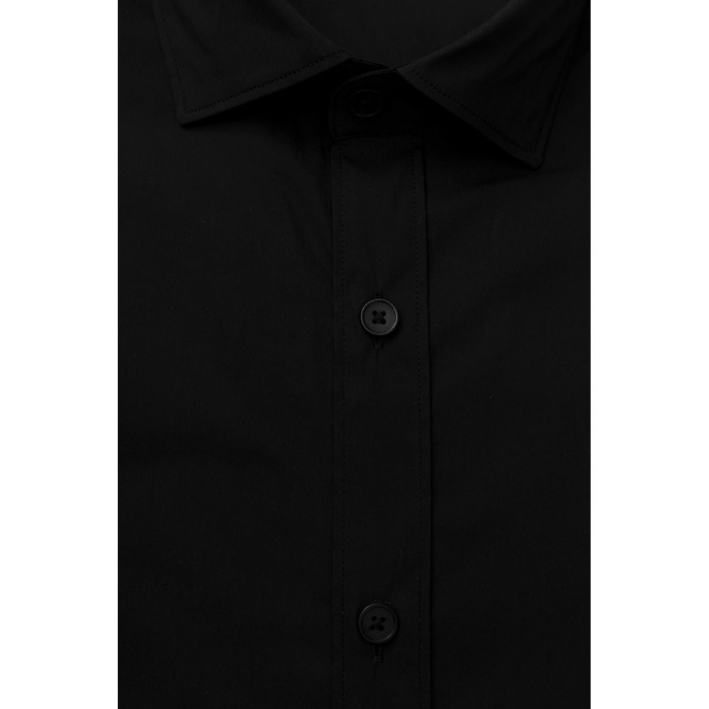 Bagutta Black Cotton Men's Slim Shirt