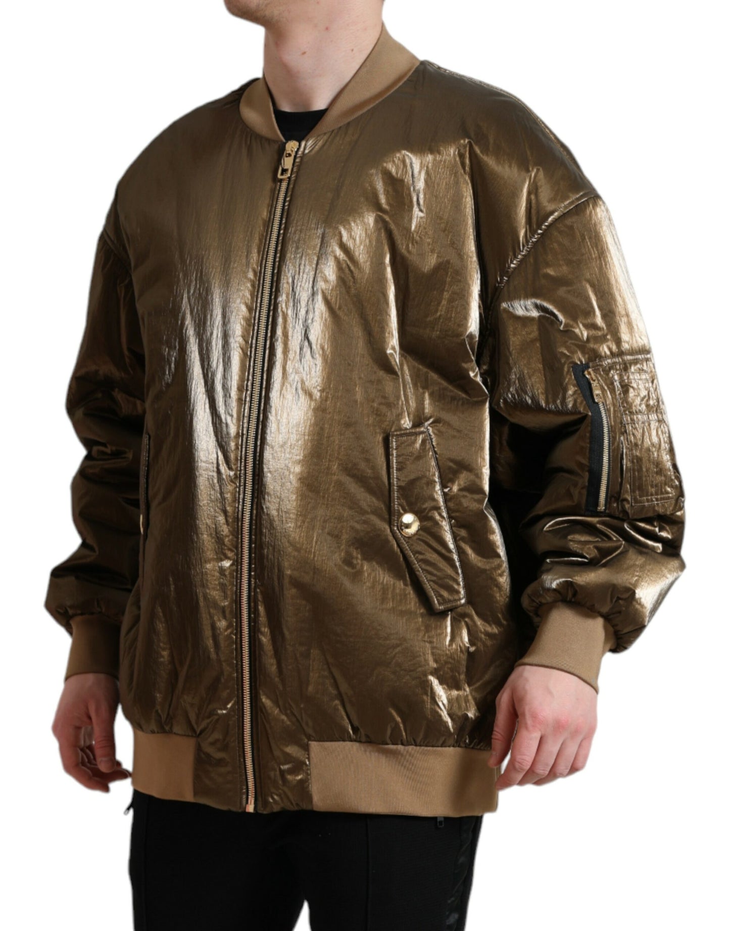 Dolce & Gabbana Elegant Bronze Bomber Jacket