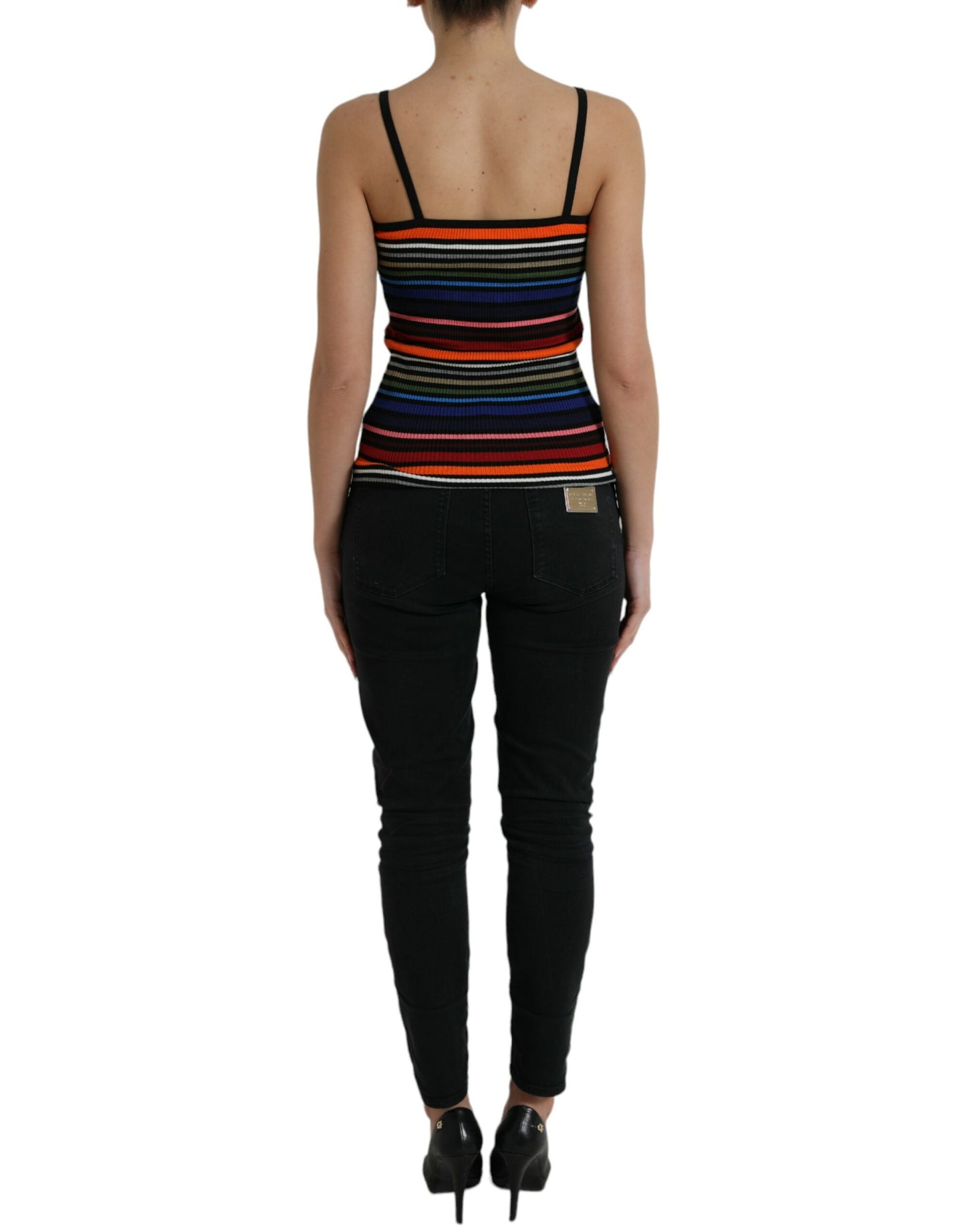 Dolce & Gabbana Chic Striped Spaghetti Strap Tank Top