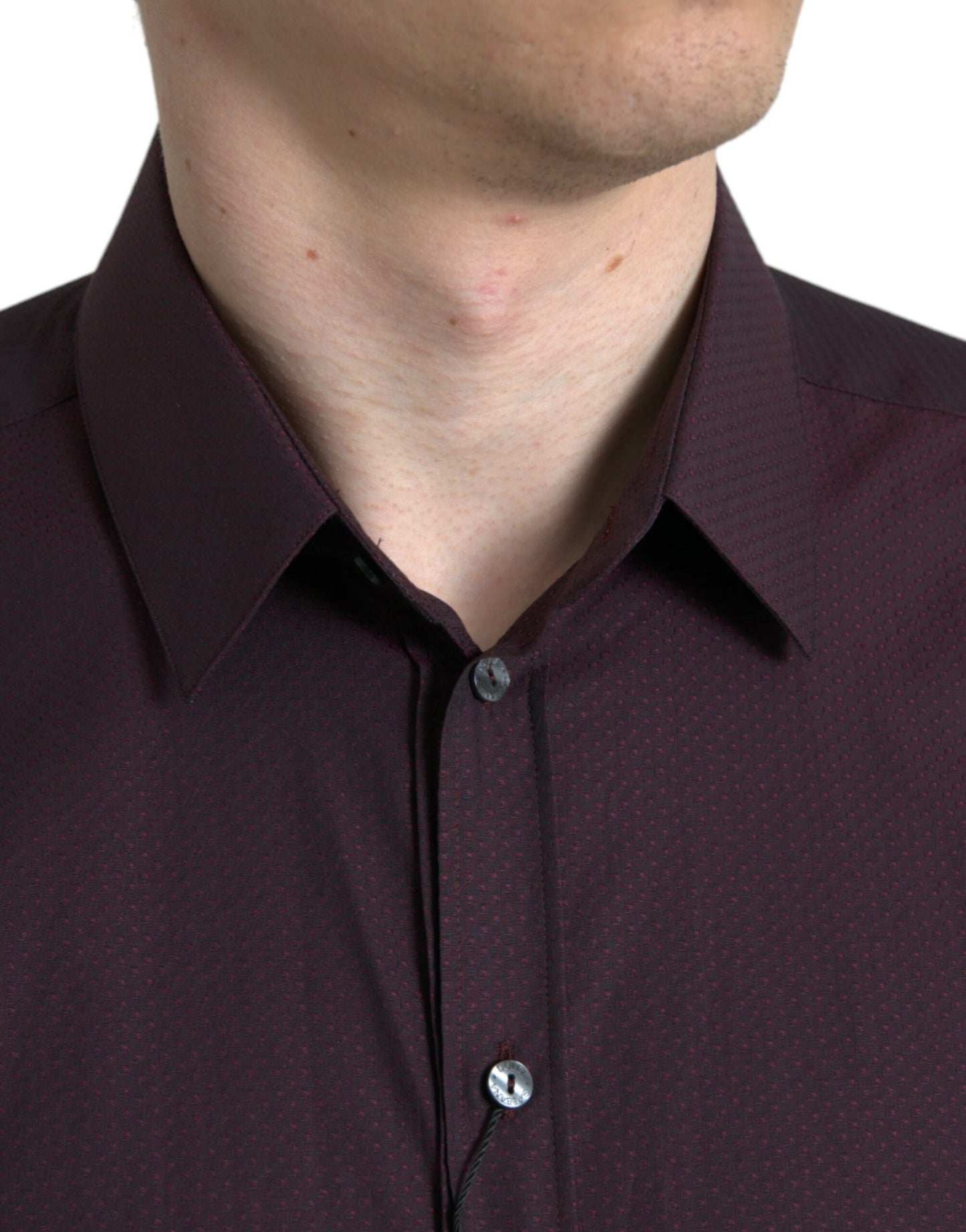 Dolce & Gabbana Elegant Maroon Martini Dress Shirt