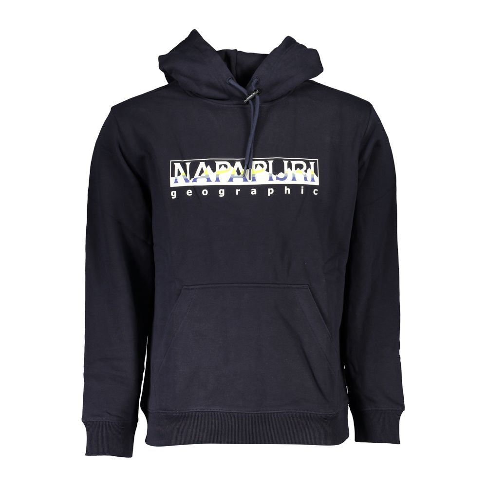 Napapijri Blue Cotton Men Hooded Sweater