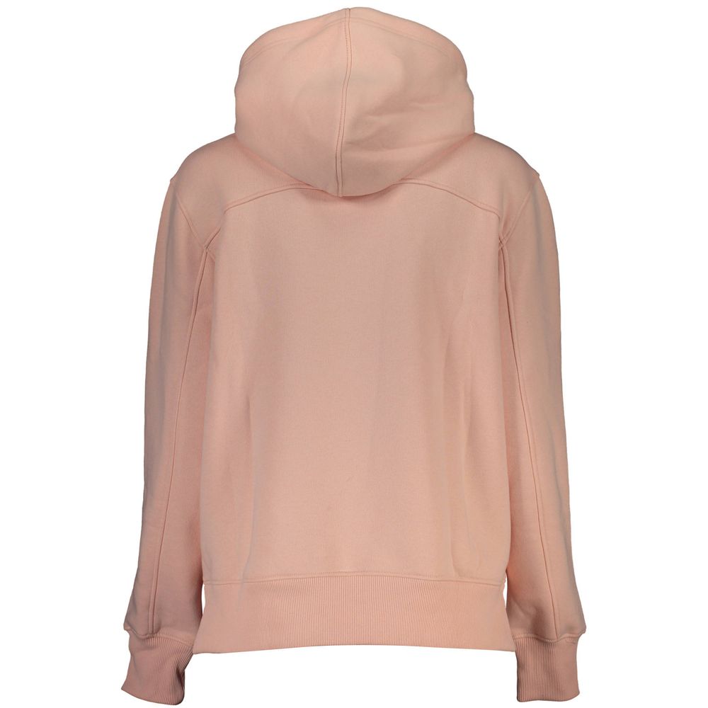 Calvin Klein Chic Pink Fleece Hooded Sweatshirt with Logo Embroidery