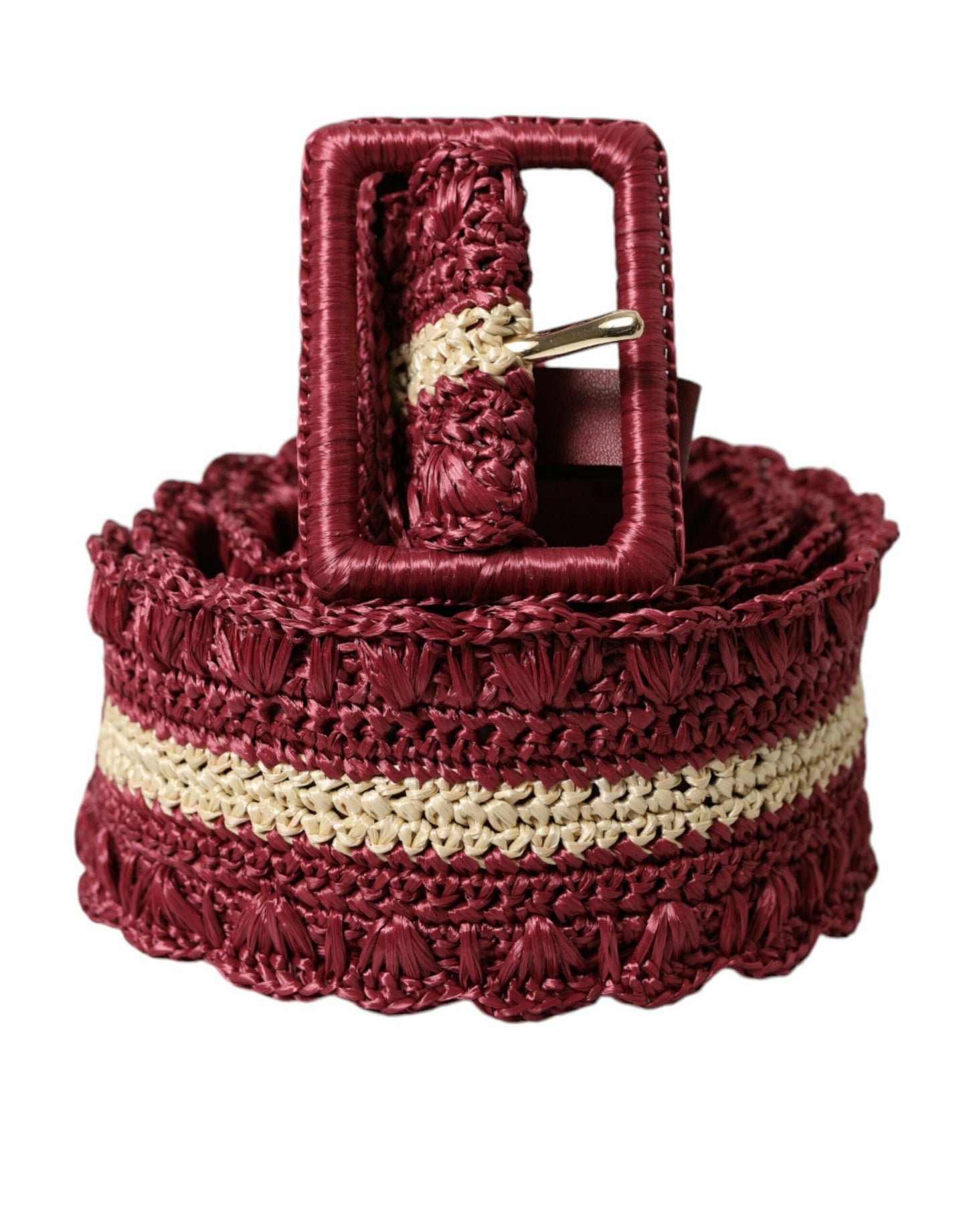 Dolce & Gabbana Maroon Elegance Canvas Waist Belt