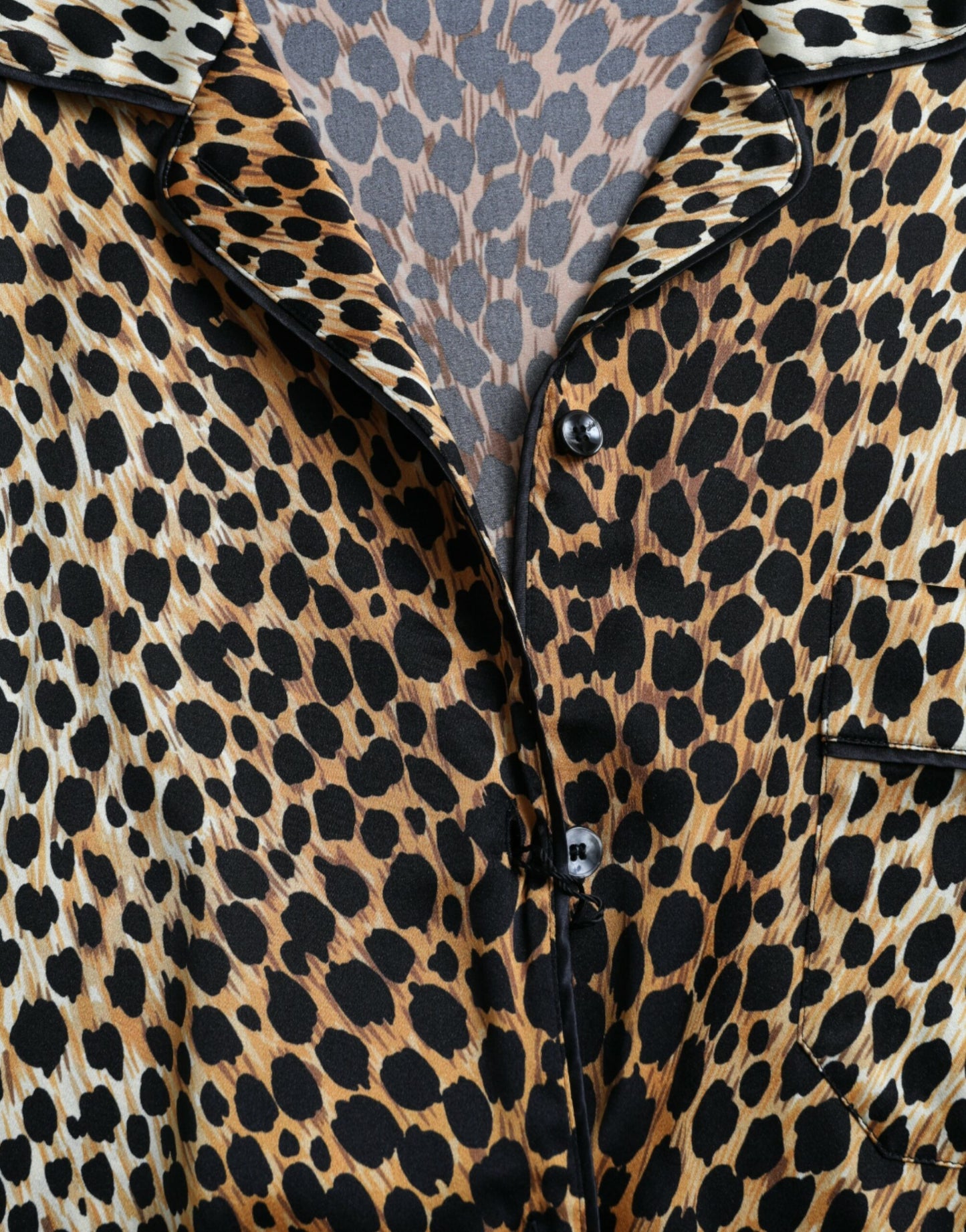 Dolce & Gabbana Elegant Brown Animal Print Silk Blouse