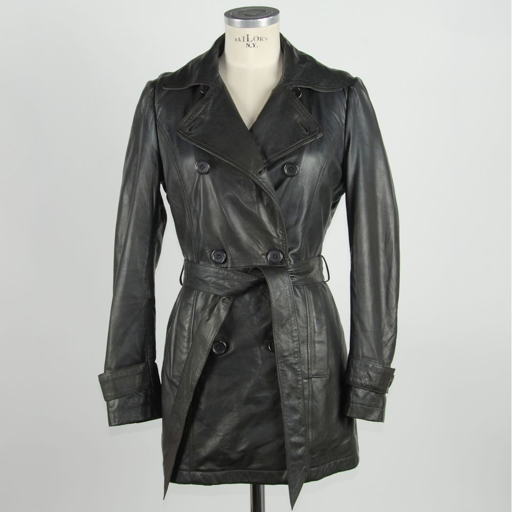 Emilio Romanelli Brown Leather Women's Coat