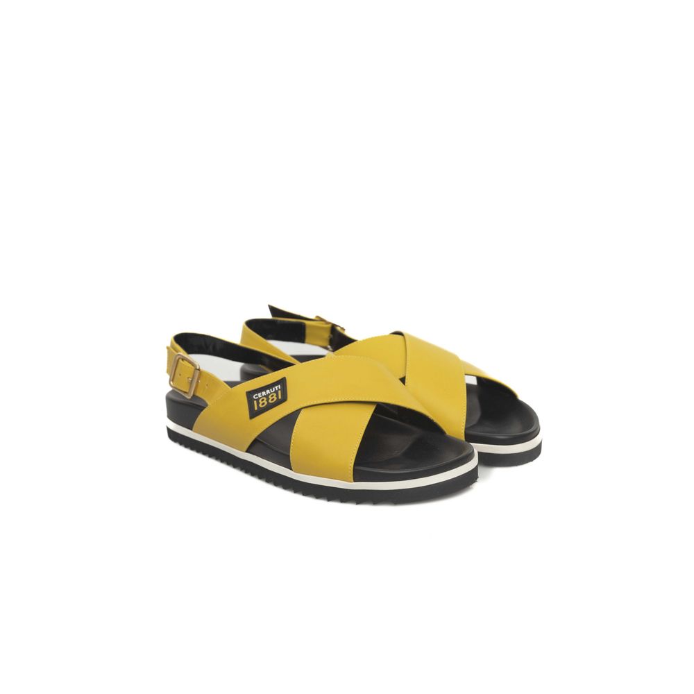 Cerruti 1881 Yellow Calf Leather Women Sandal