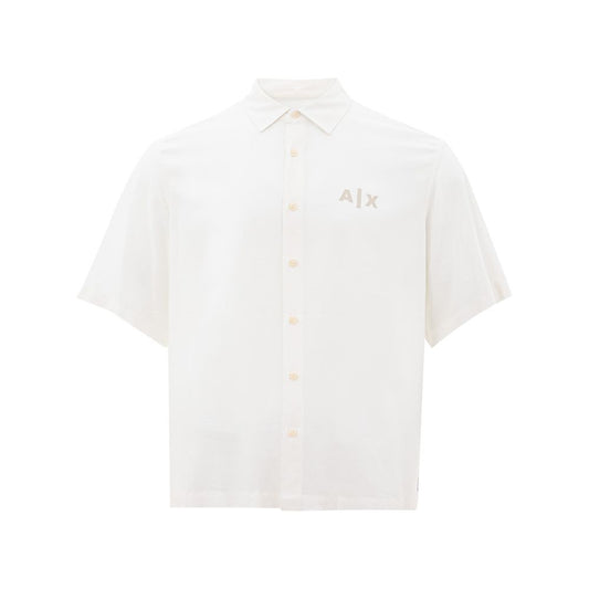 Armani Exchange Elegant White Viscose Shirt for Men